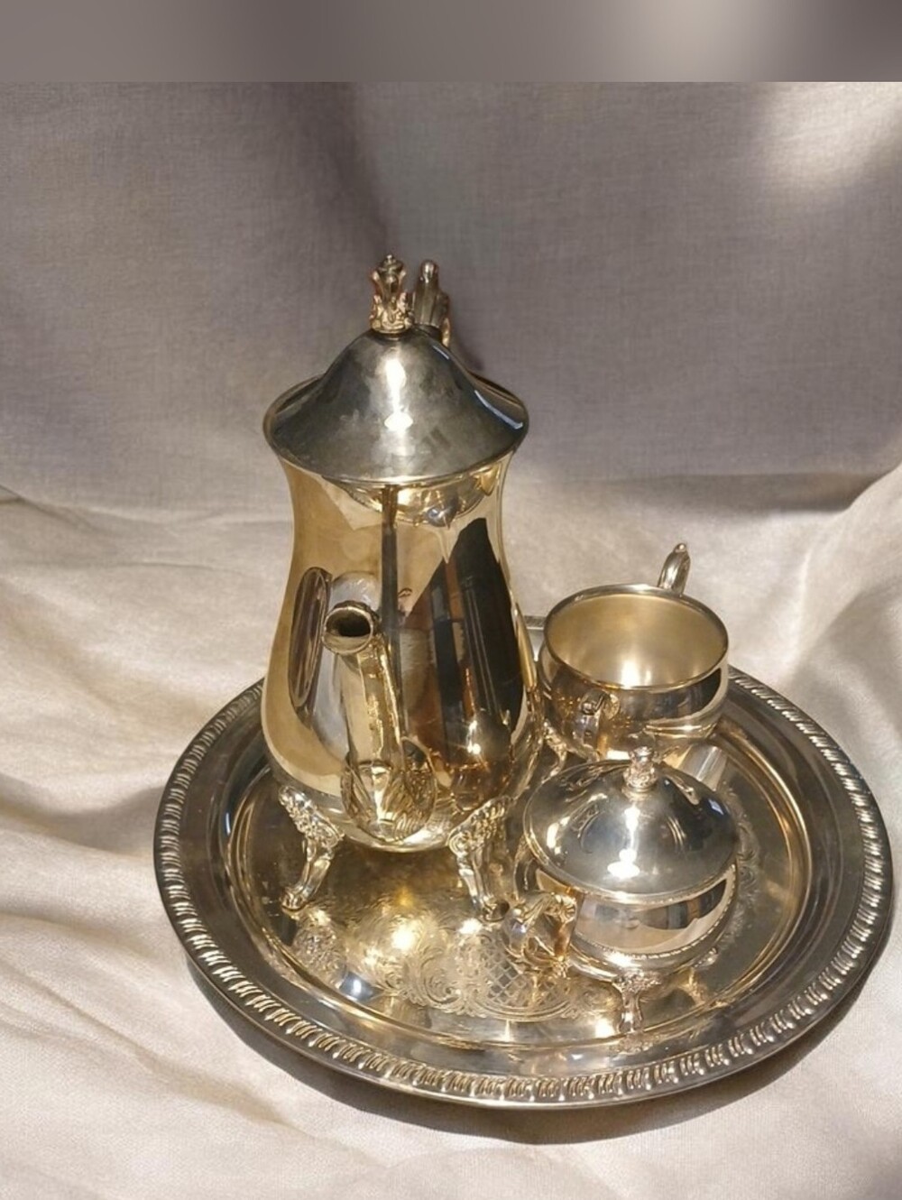 Leonard Coffee (4 Piece) Set Silver Plated - Picture 11 of 16